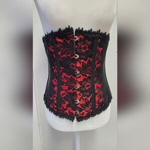 Black and Red Lace Corset